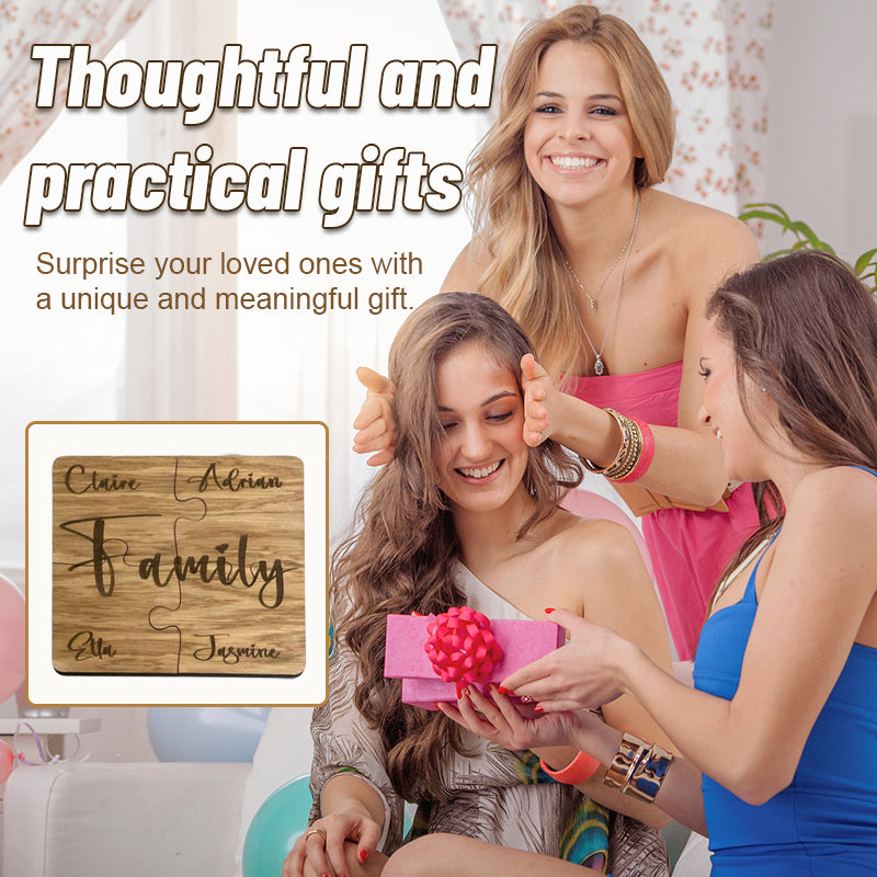 Personalized Last Name Puzzle Coaster Set