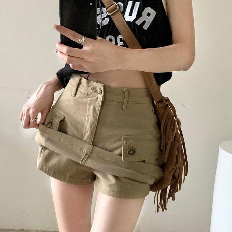 Women's A-Line Cargo Denim Skirt