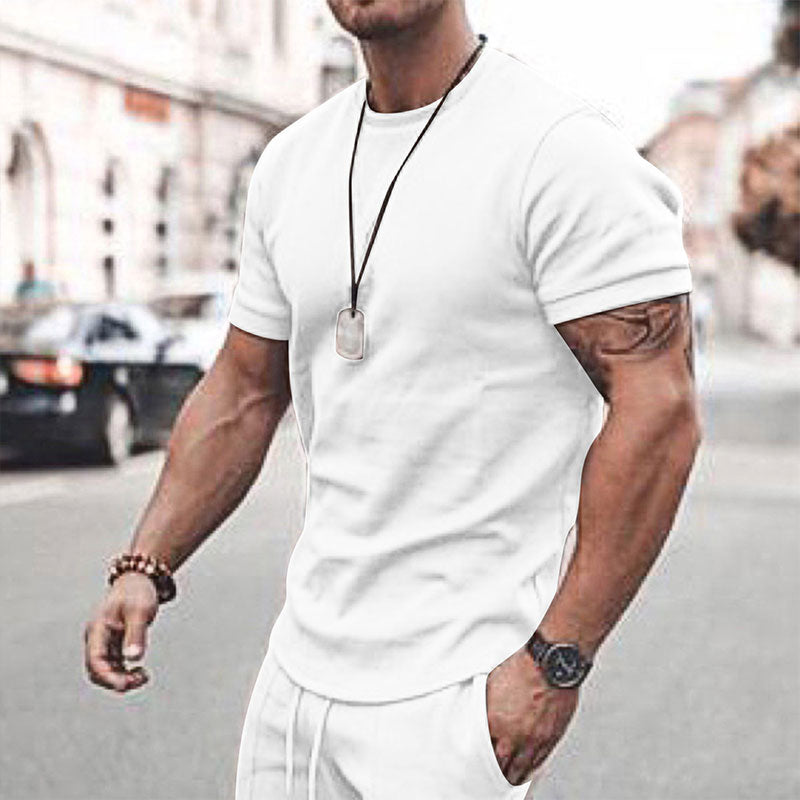 Men's Summer Short Sleeve Shorts Set