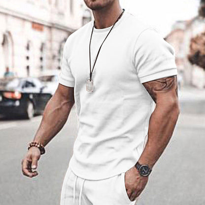 Men's Summer Short Sleeve Shorts Set