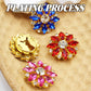 Crystal Flower Diamond Buttons