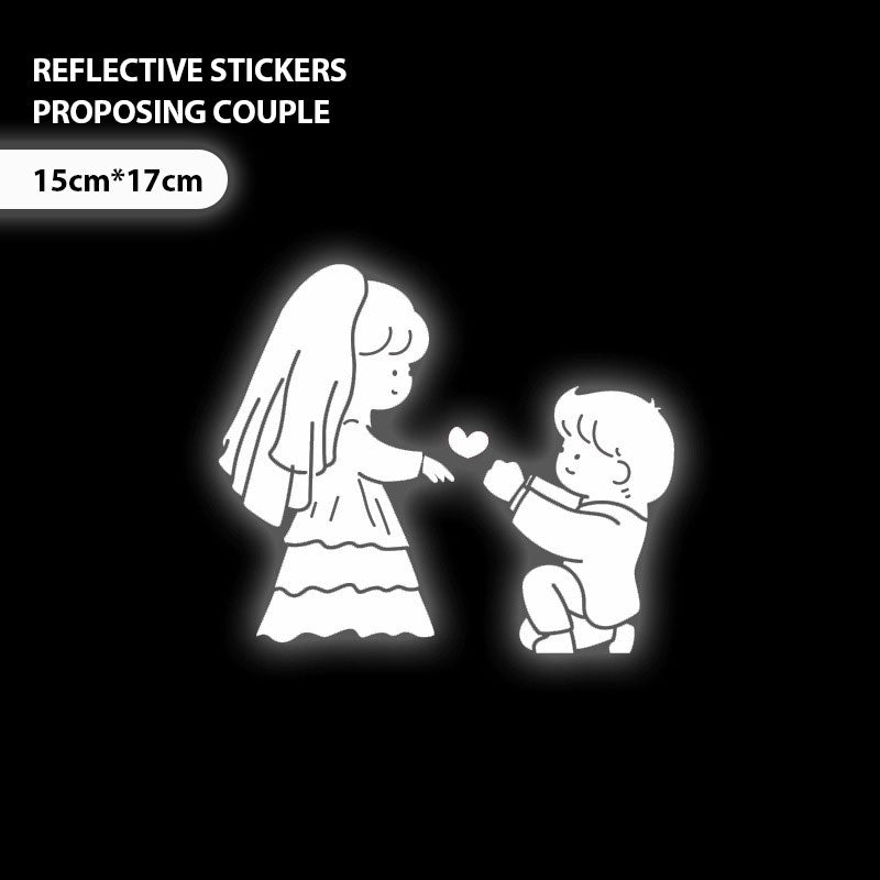 Car Reflective Door And Window Couple Stickers
