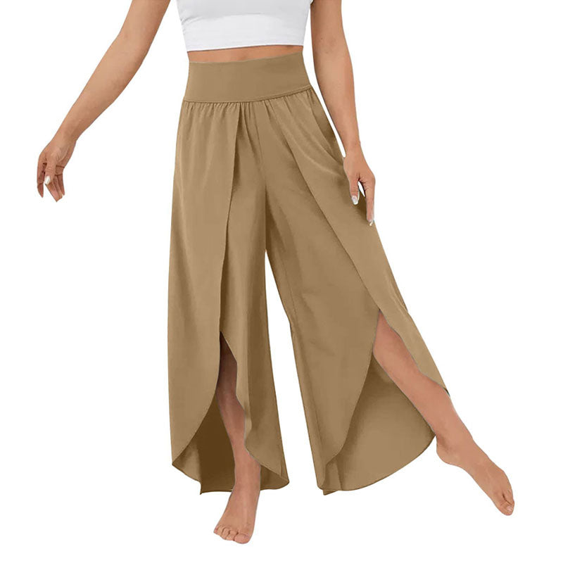 High Waisted Split Wide Leg Quick Dry Casual Pants