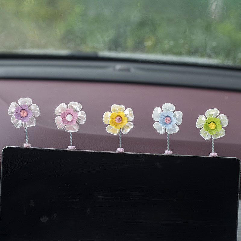 Car Center Console Shaking Head Flower Ornament（5 Pcs)