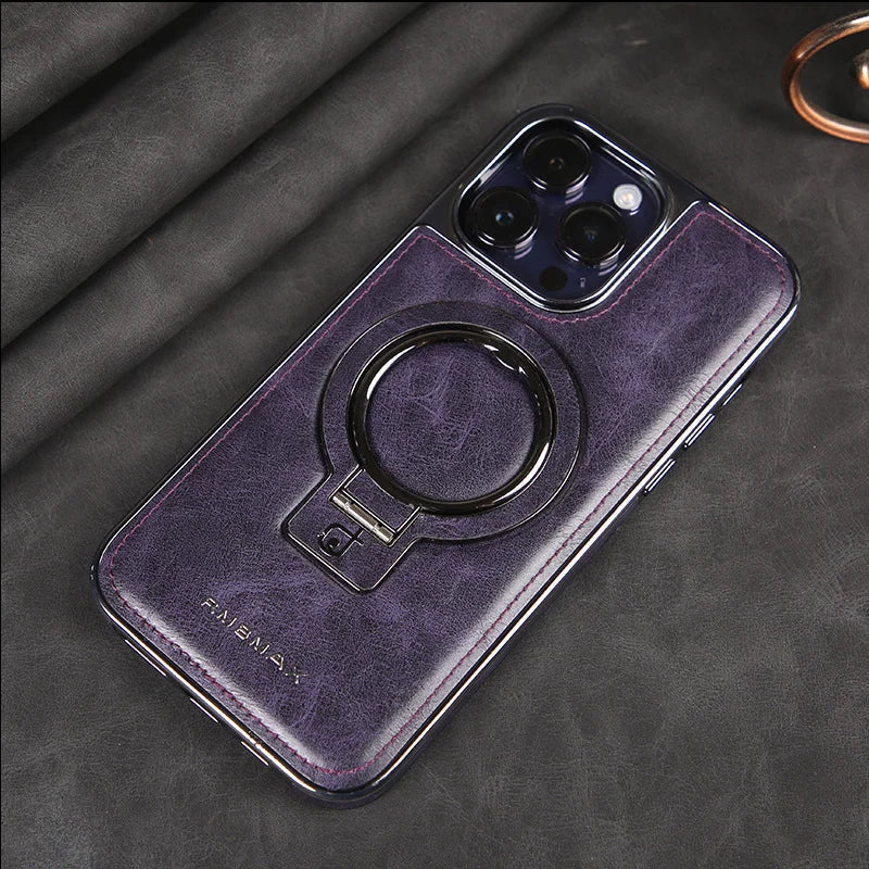 Leather Magnetic Holder Mobile Phone Case