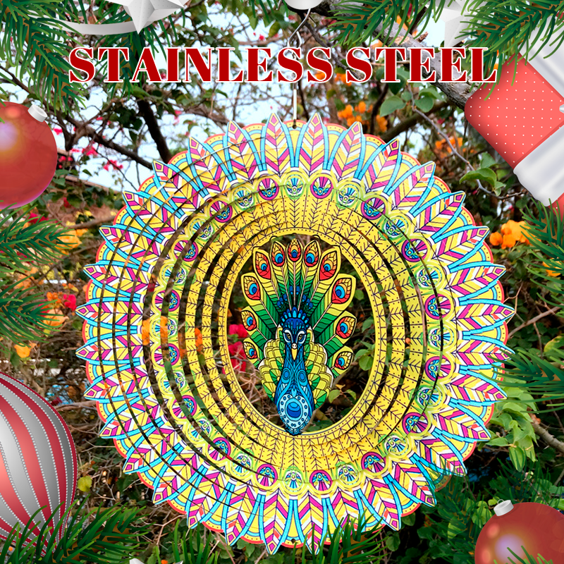 3D Peacock Opening Wind Chime