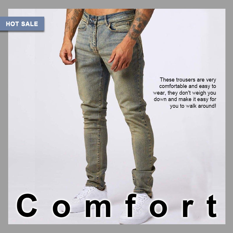 Men's Slim High Waist Jeans