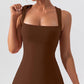 Solid Color Strap Sheath Dress
