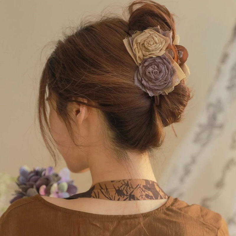 Fabric Dry Rose Hair Clip