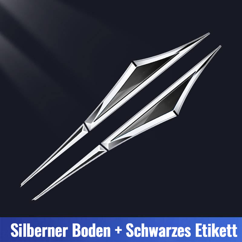 Autoseitenaufkleber aus Edelstahl (1 Paar)/Car metal 3D blade fender side markings