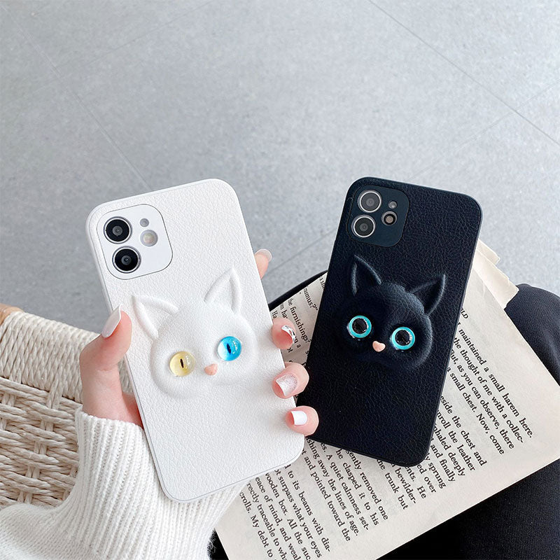 Different Pupil Black And White Cat Phone Case