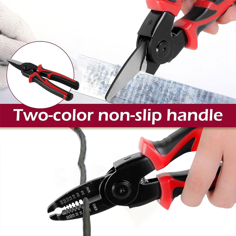 Five-In-One Multi-Functional Interchangeable Head Pliers For Wire Stripping