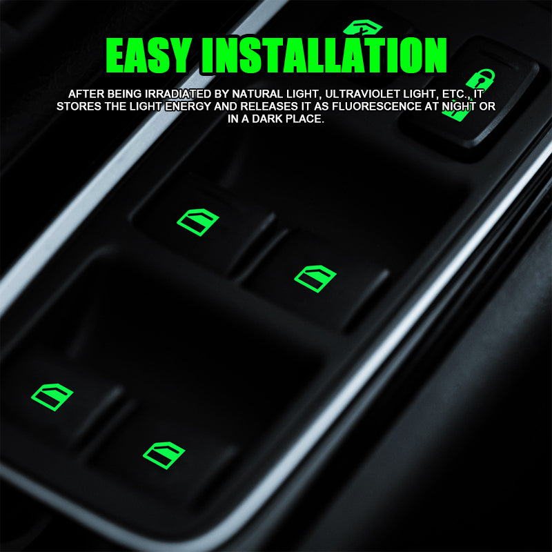 Glow-in-the-Dark Car Window Switch Button Sticker（2 pcs）