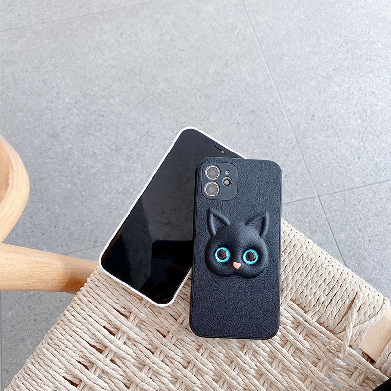 Different Pupil Black And White Cat Phone Case