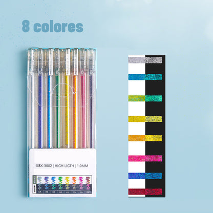 Bolígrafo De Gel Para Estudiantes Con Purpurina./fluorescent gel pen