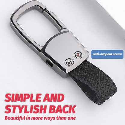Metal Leather Keychain