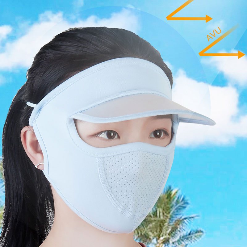Sunscreen Mask With Brim Ice Silk Thin Sunshade Mask