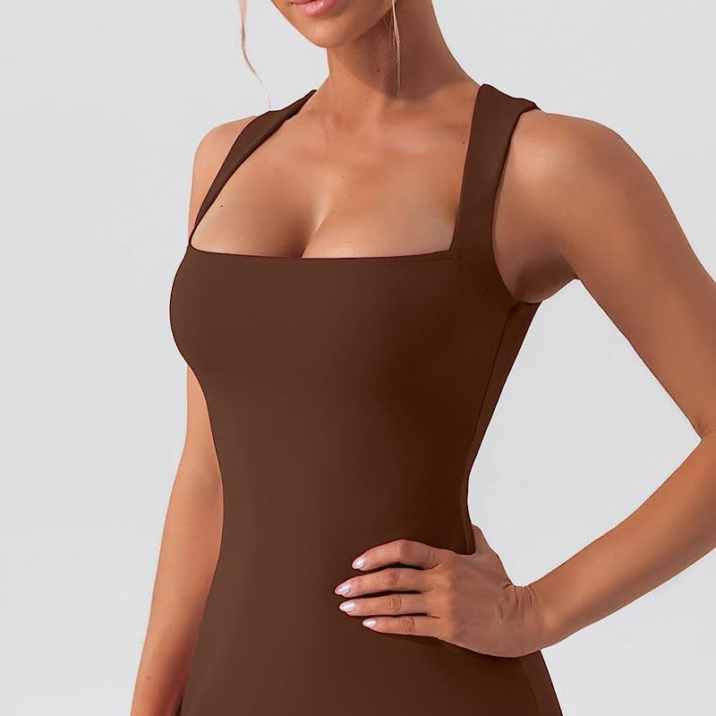 Solid Color Strap Sheath Dress