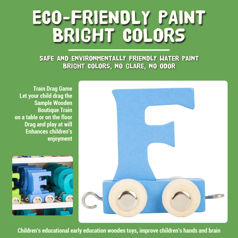 Wooden Colorful Letter Train Name Toy