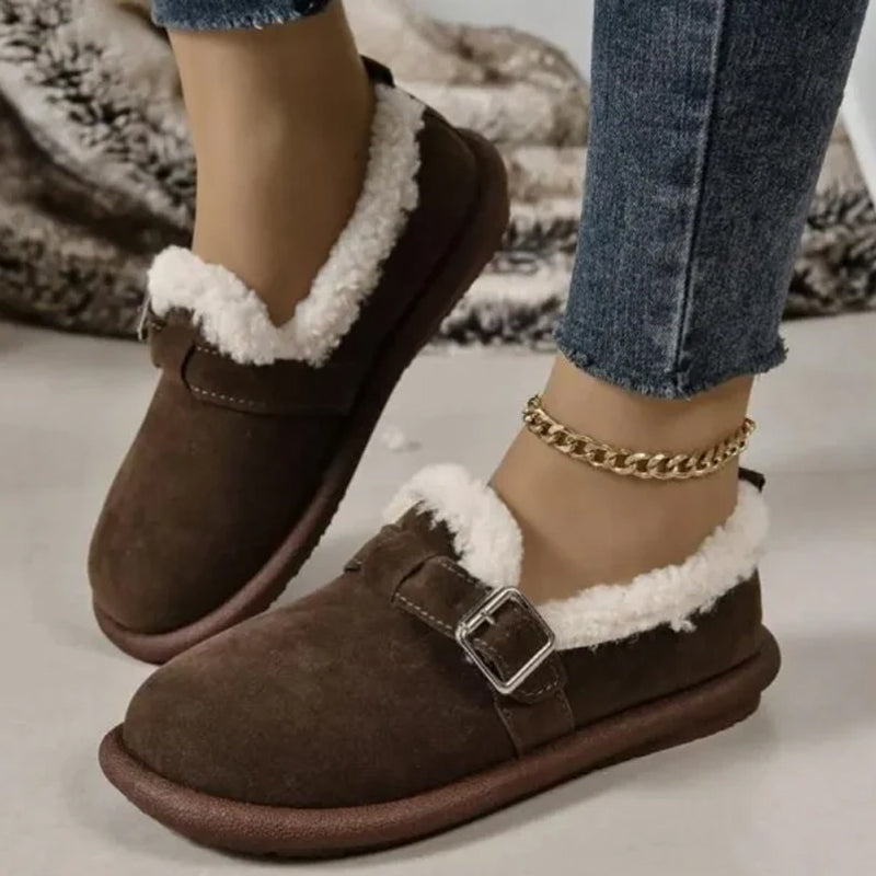 Women's Plush Round Toe Slip-On Flats