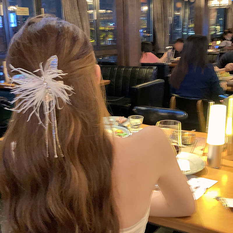 Butterfly Feather Tassel Barrette