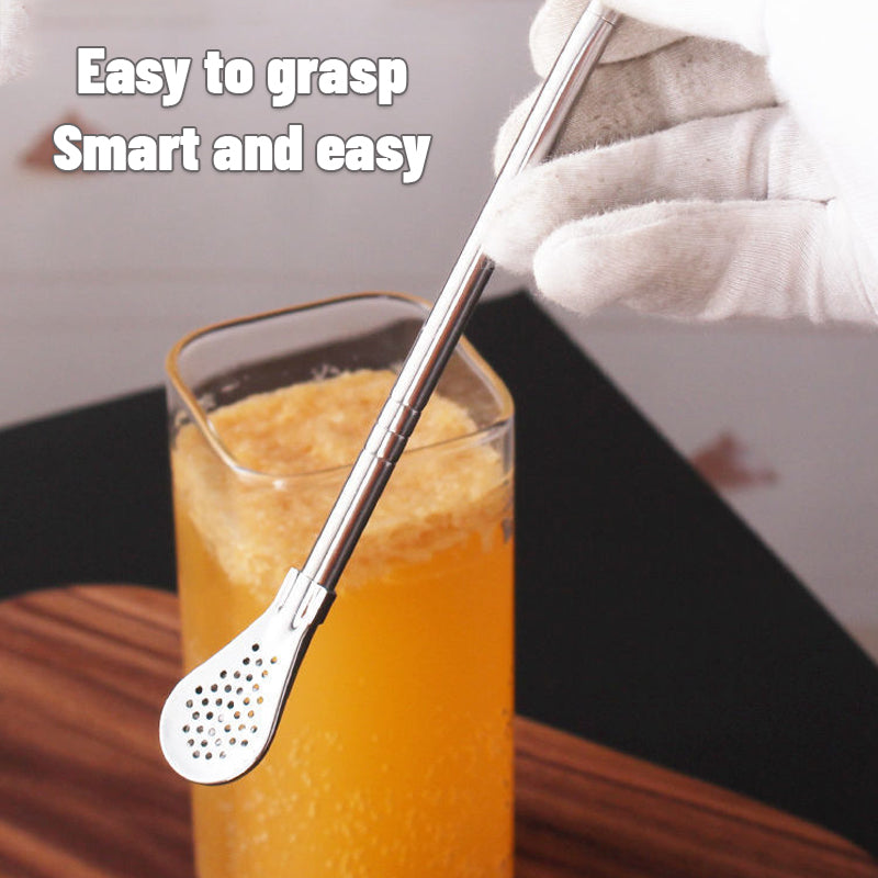 Stainless Steel 2-in-1 Straw Spoon