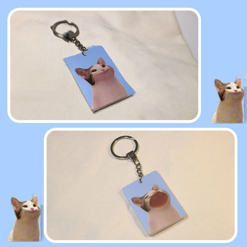 3D Dynamic Kitten Acrylic Keychain