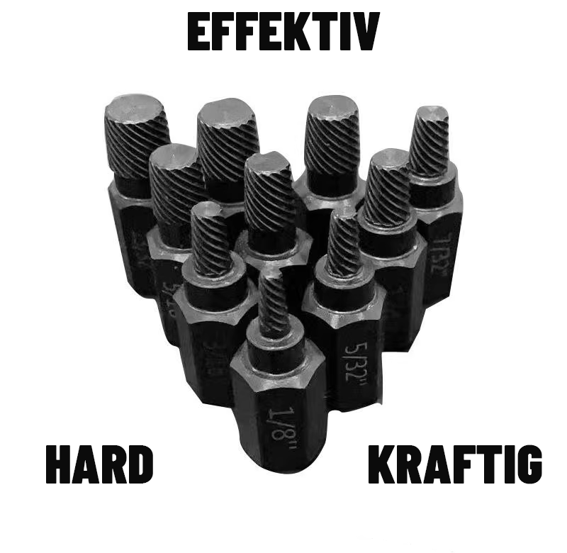 10-Delt Sett Med Verktøy For Fjerning Av Sekskantbolter/10-Piece Hex Bolt Removal Tool Set
