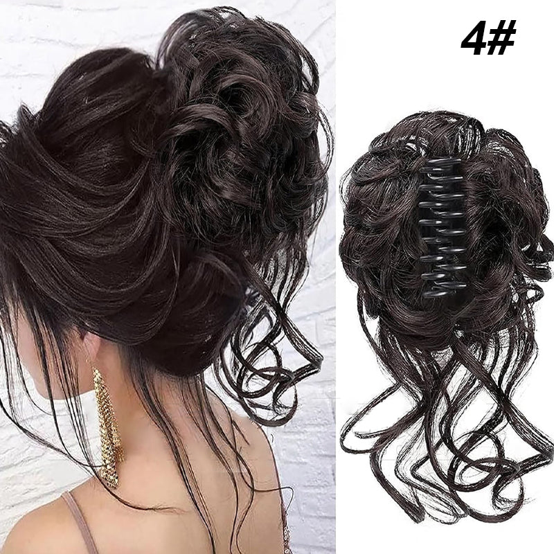 Lockiges Brötchen/Ball head wig clip