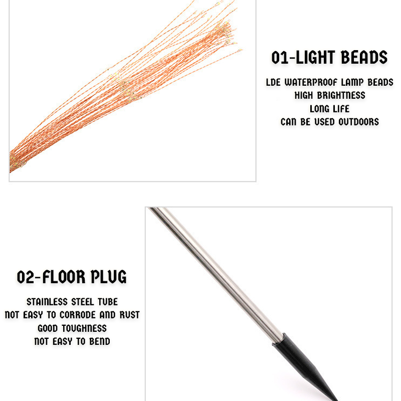 Led Solar Ground Fireworks Light String