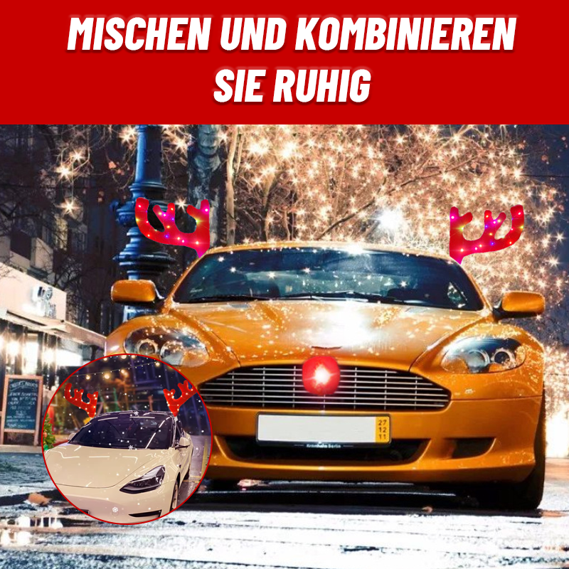 Weihnachtsautogeweih leuchtende Dekoration/Christmas car antlers glowing decoration