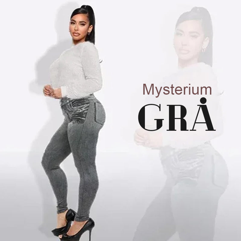 Denim Pluss Fleeceleggings For Jenter