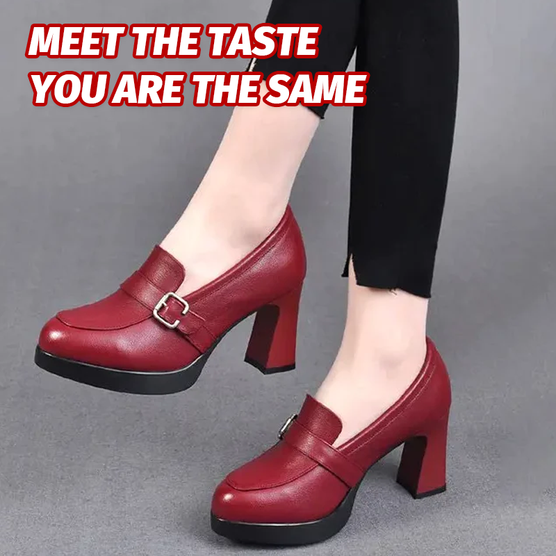 Waterproof Leather High Heels