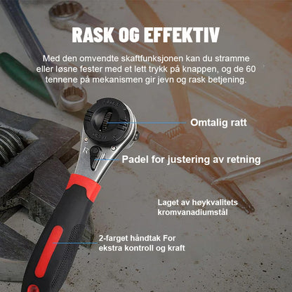 Justerbar skrallenøkkel/Adjustable ratchet wrench