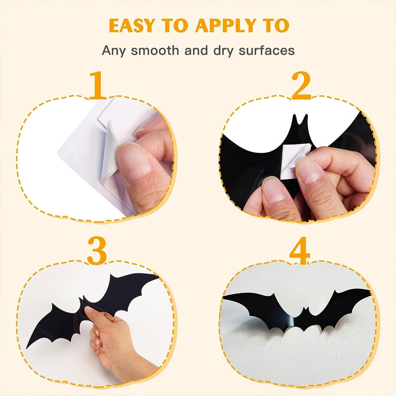 Halloween 3D Bat Decoration Wall（12pcs）