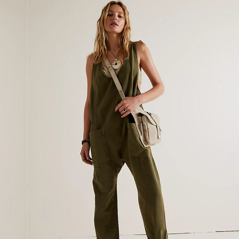 High Roller Denim Jumpsuit With Pockets