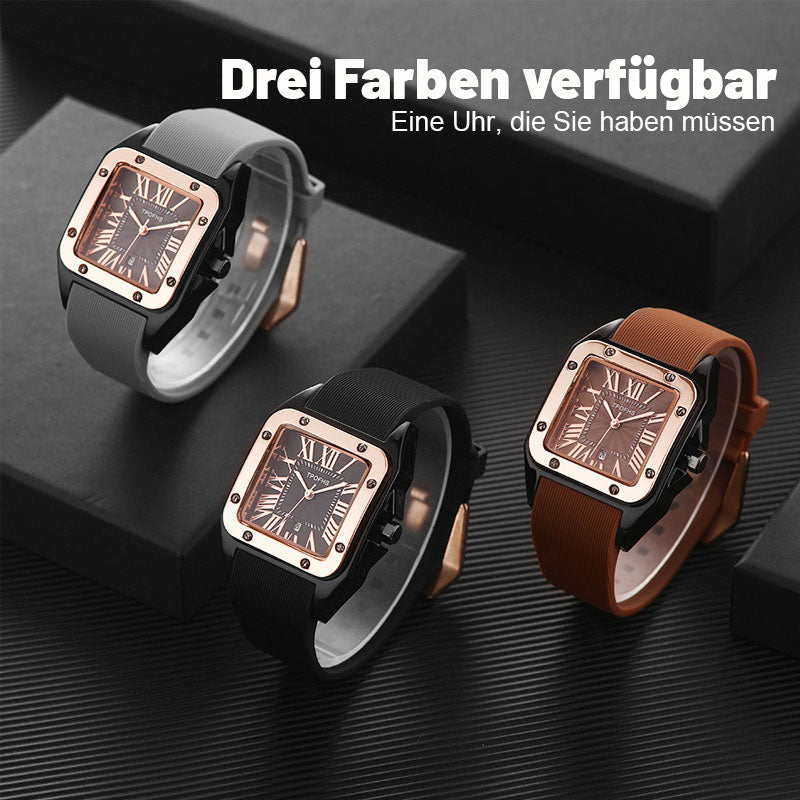 Römisches Quadrat Vintage Quarzuhr / Roman Square Vintage Quartz Watch