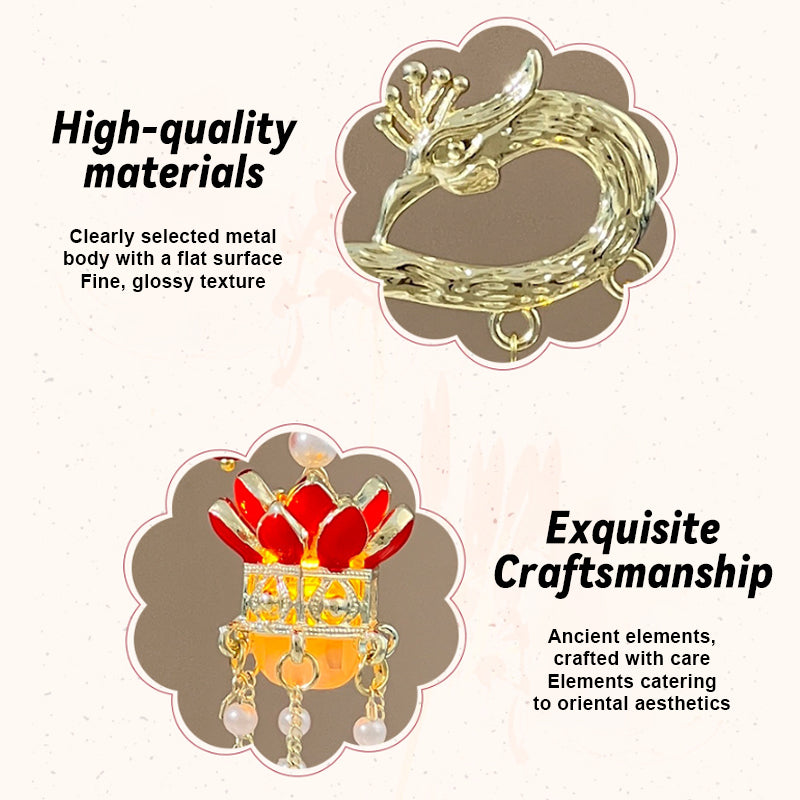 Retro Tassel Luminous Lantern Hairpin