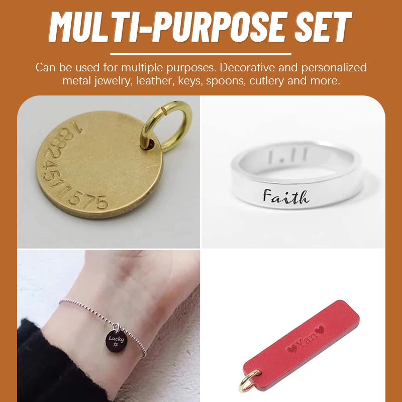 36-Piece Wooden Box Letter Punch Set