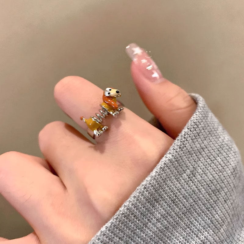 Cartoon Spring Dog Split Ring