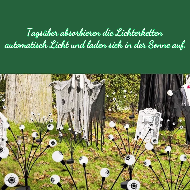 Halloween-Dekorationen - Gruselige Outdoor-Solar-Augenlichter / Spooky outdoor solar eye lights
