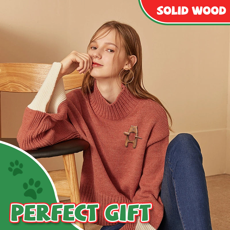 Handmade Wooden Brooch Pin