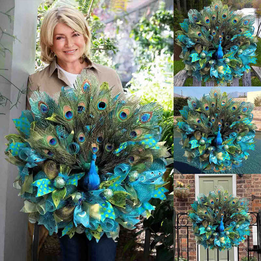 Gorgeous Peacock Blossom Wreath