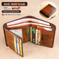 Multi-functional RFID Blocking Waterproof Durable Genuine Leather Wallet