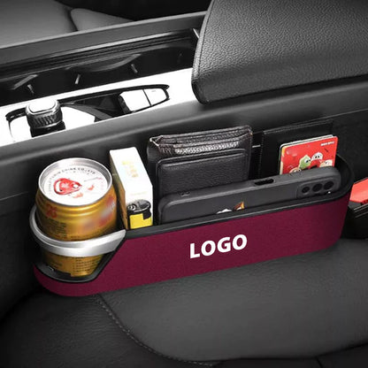 Car LOGO Stylish PU Leather Seat Gap Organizer