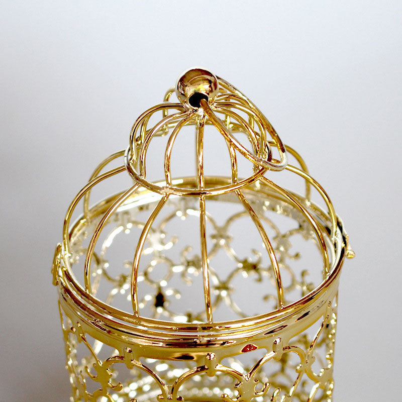 Hollow Bird Cage Candlestick Decorative Ornament