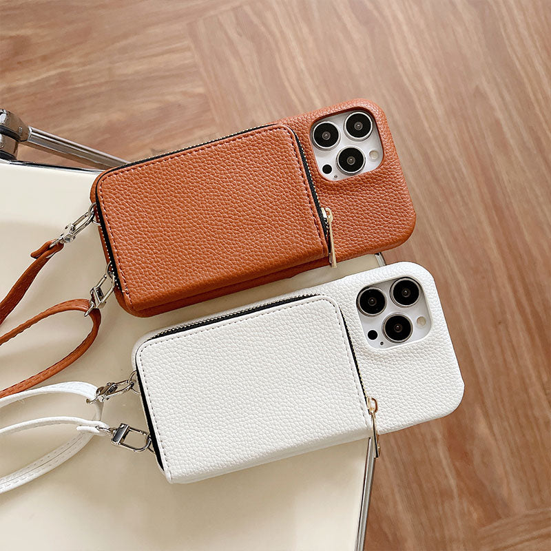 Leather Wallet Crossbody Case