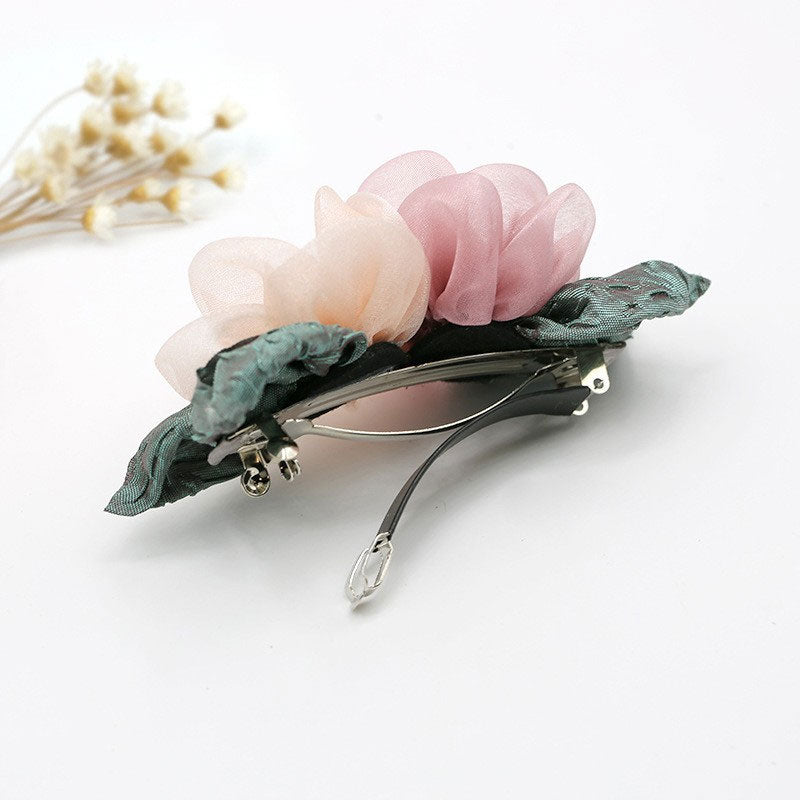 Tulle Flower Hair Net Hair Clip