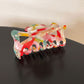 Colorful Oil Painting Acetate Bow Clip