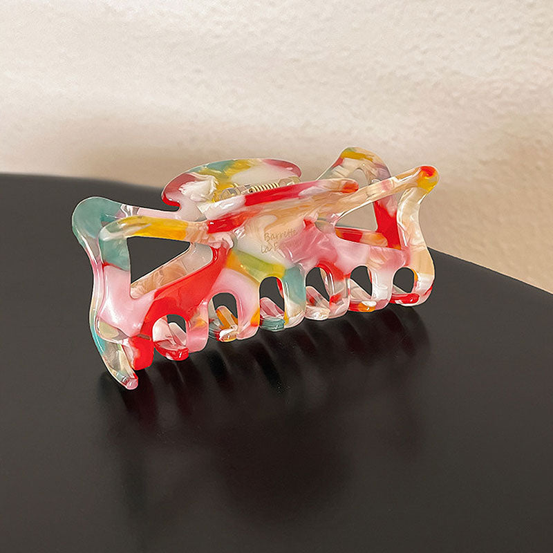 Colorful Oil Painting Acetate Bow Clip
